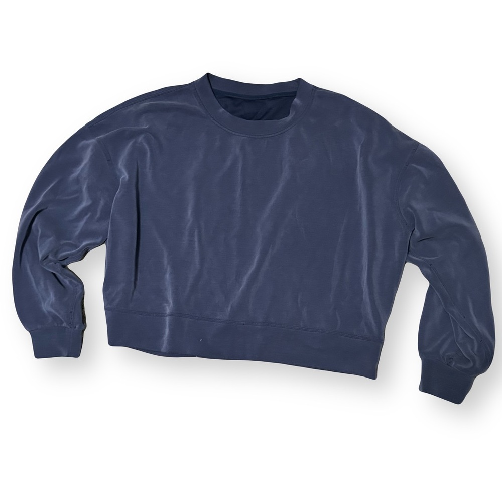 Lululemon / Perfectly Oversized Cropped Crew Softstreme Large Mineral Blue